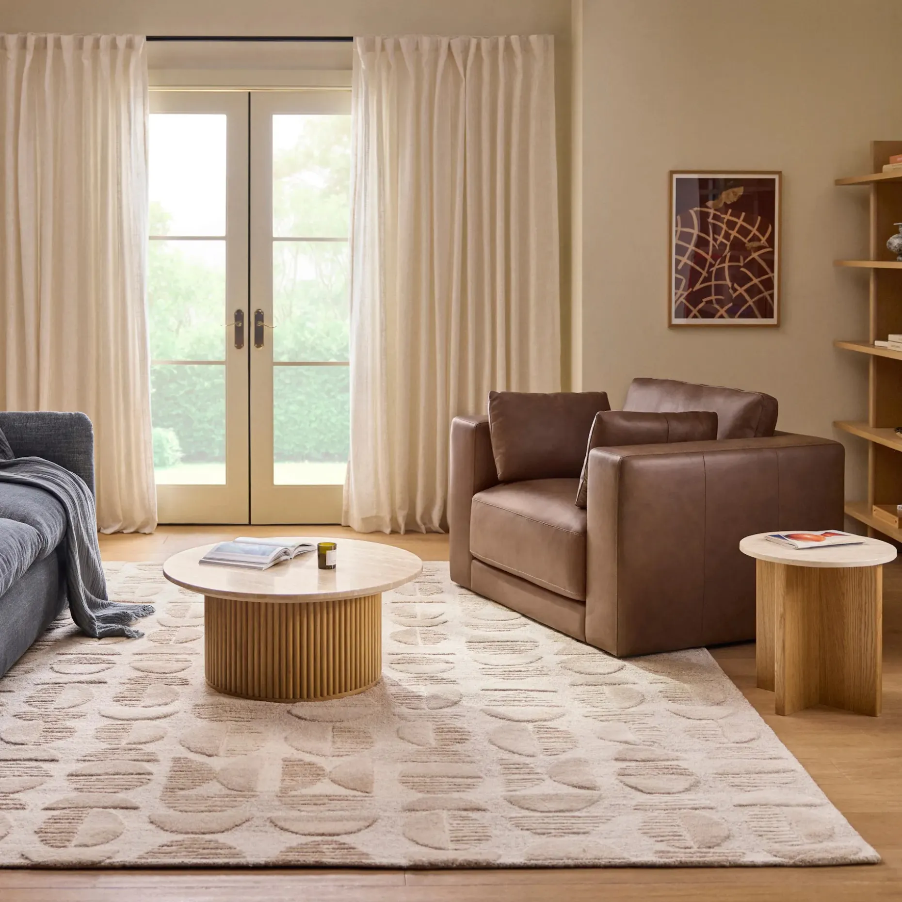 Waard 8 x 10 Rug - Beige Geometric Circle