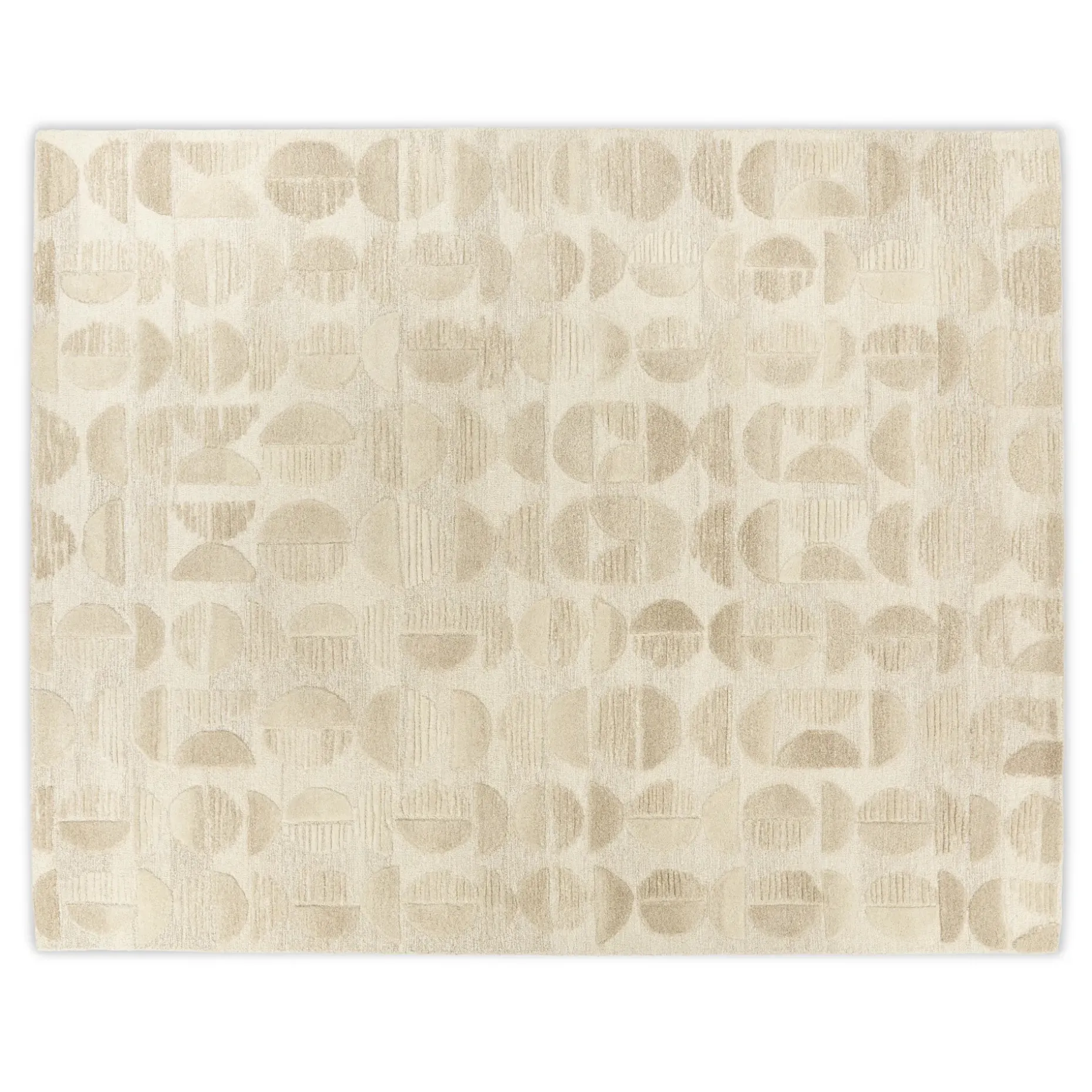 Waard 8 x 10 Rug - Beige Geometric Circle