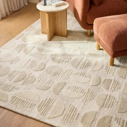 Waard 9 x 12 Rug - Beige Geometric Circle