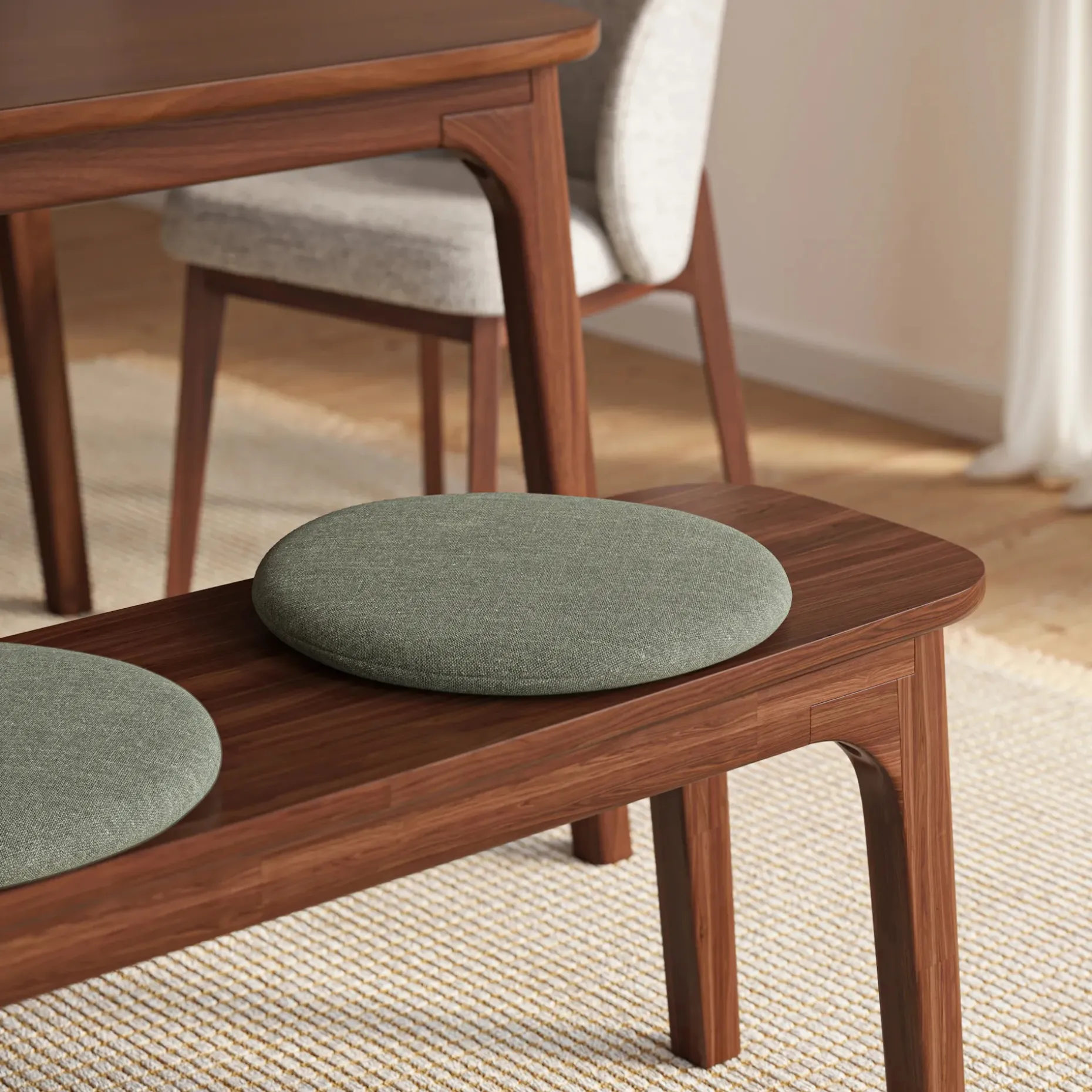 Wanda Round Seat Cushion - Welsh Green