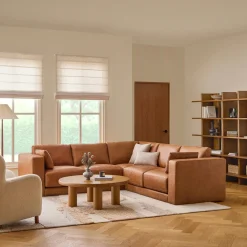 Whitmore 107" Leather Corner Sectional - Salerno Tan