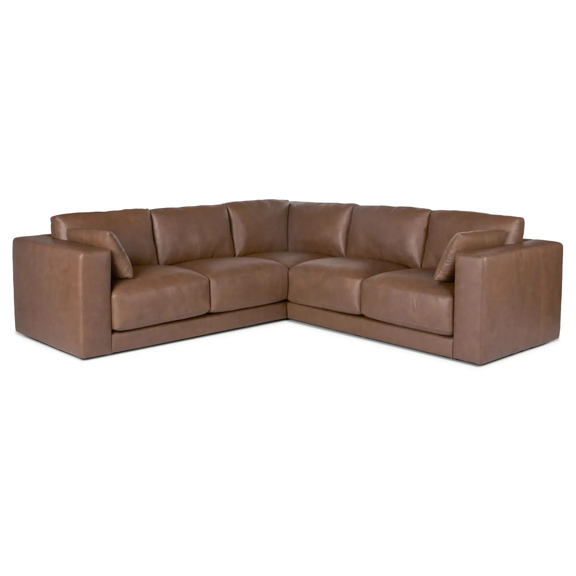 Whitmore 107" Leather Corner Sectional - Lucia Brown