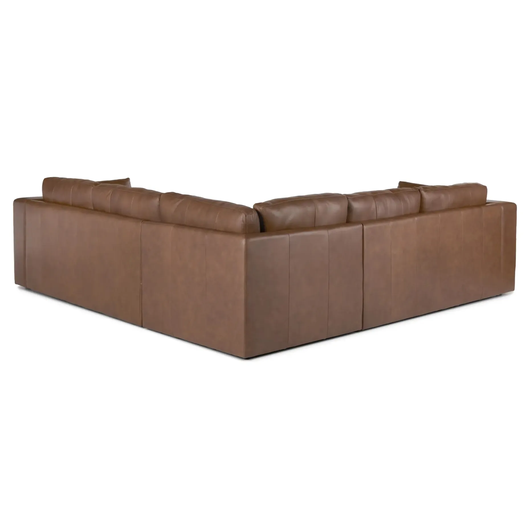 Whitmore 107" Leather Corner Sectional - Lucia Brown