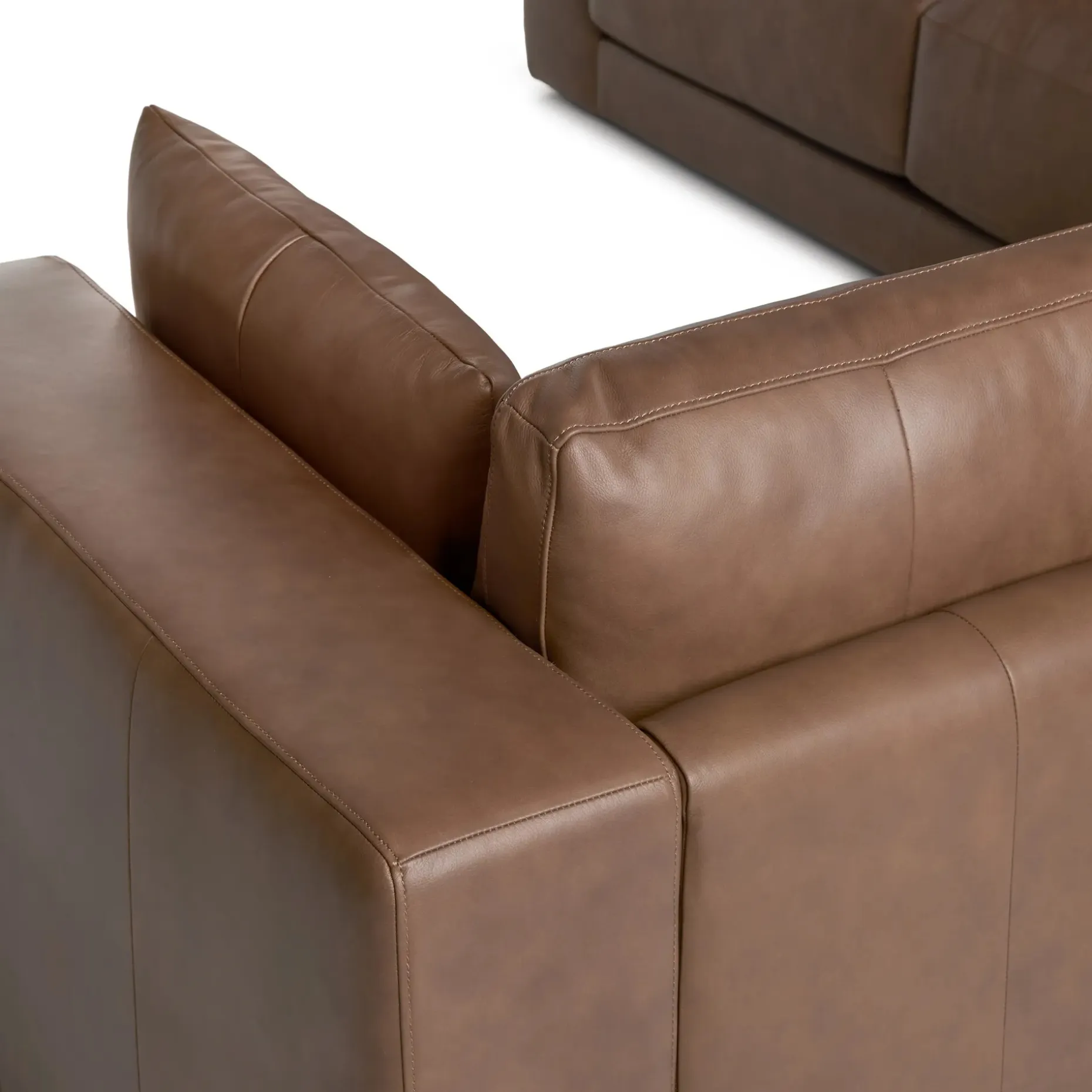 Whitmore 107" Leather Corner Sectional - Lucia Brown