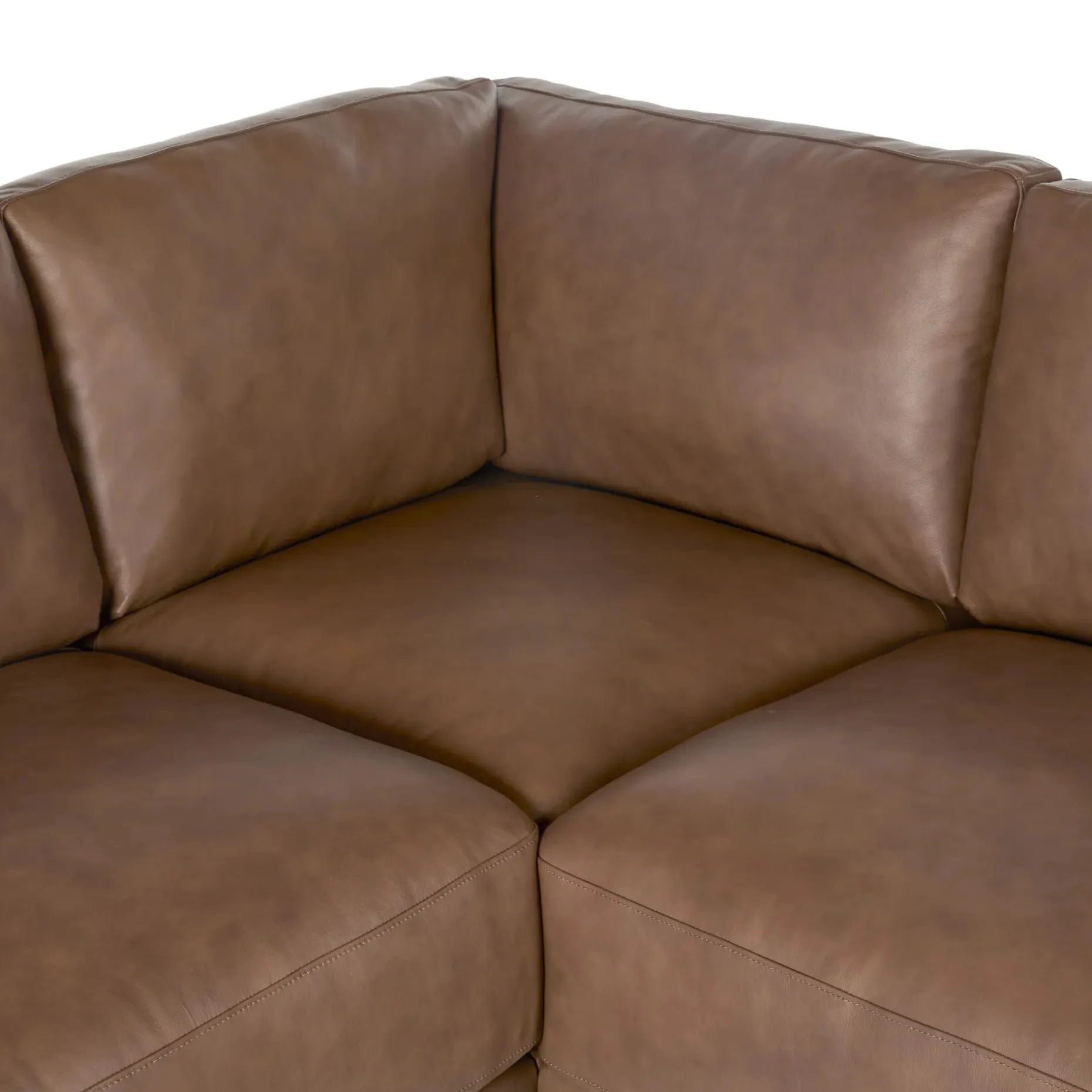 Whitmore 107" Leather Corner Sectional - Lucia Brown