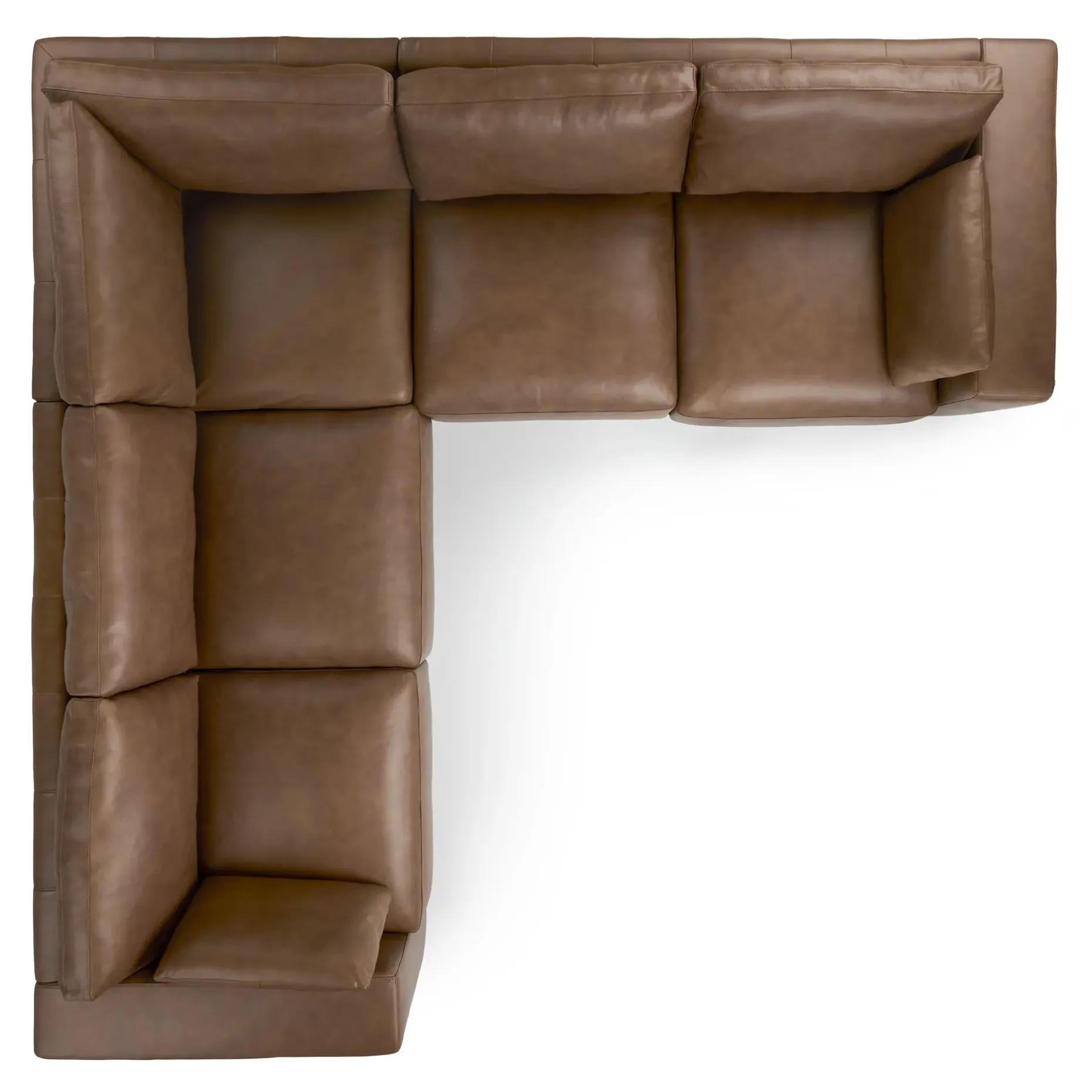 Whitmore 107" Leather Corner Sectional - Lucia Brown