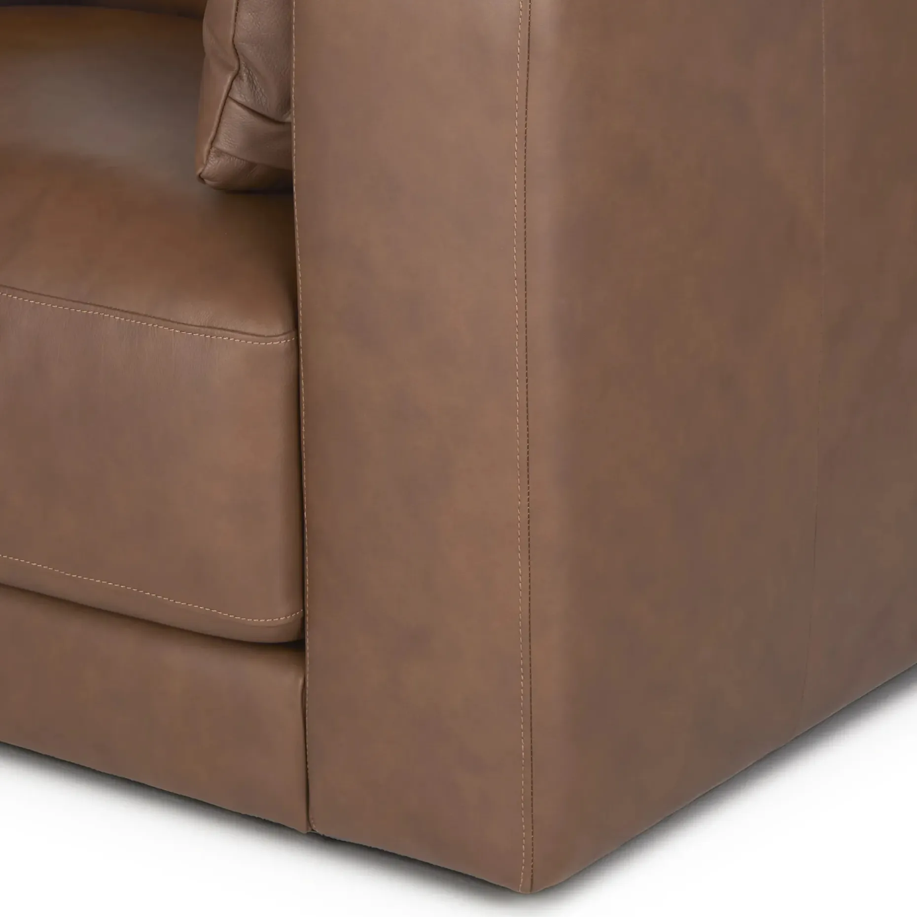 Whitmore 50" Leather Lounge Chair - Lucia Brown