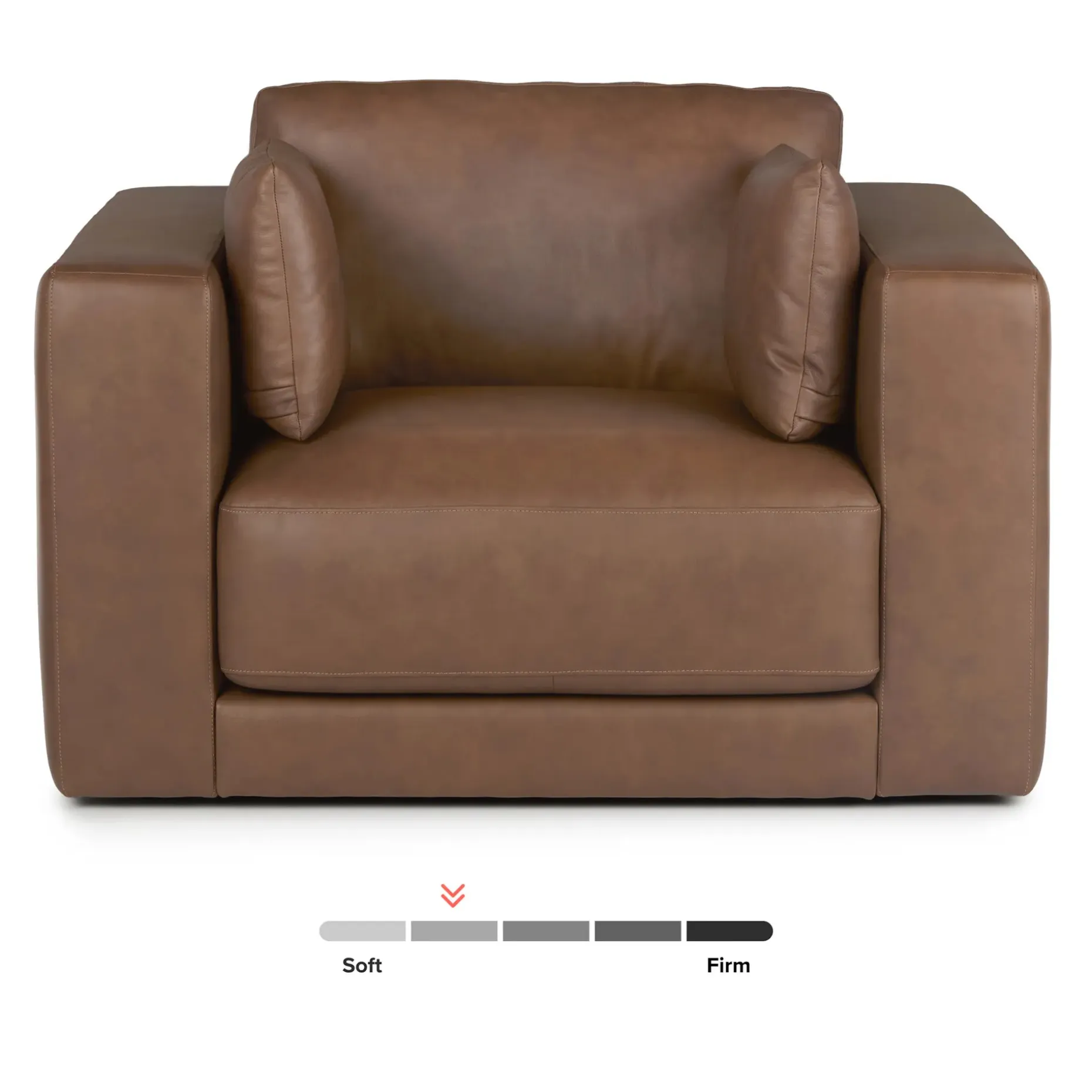 Whitmore 50" Leather Lounge Chair - Lucia Brown