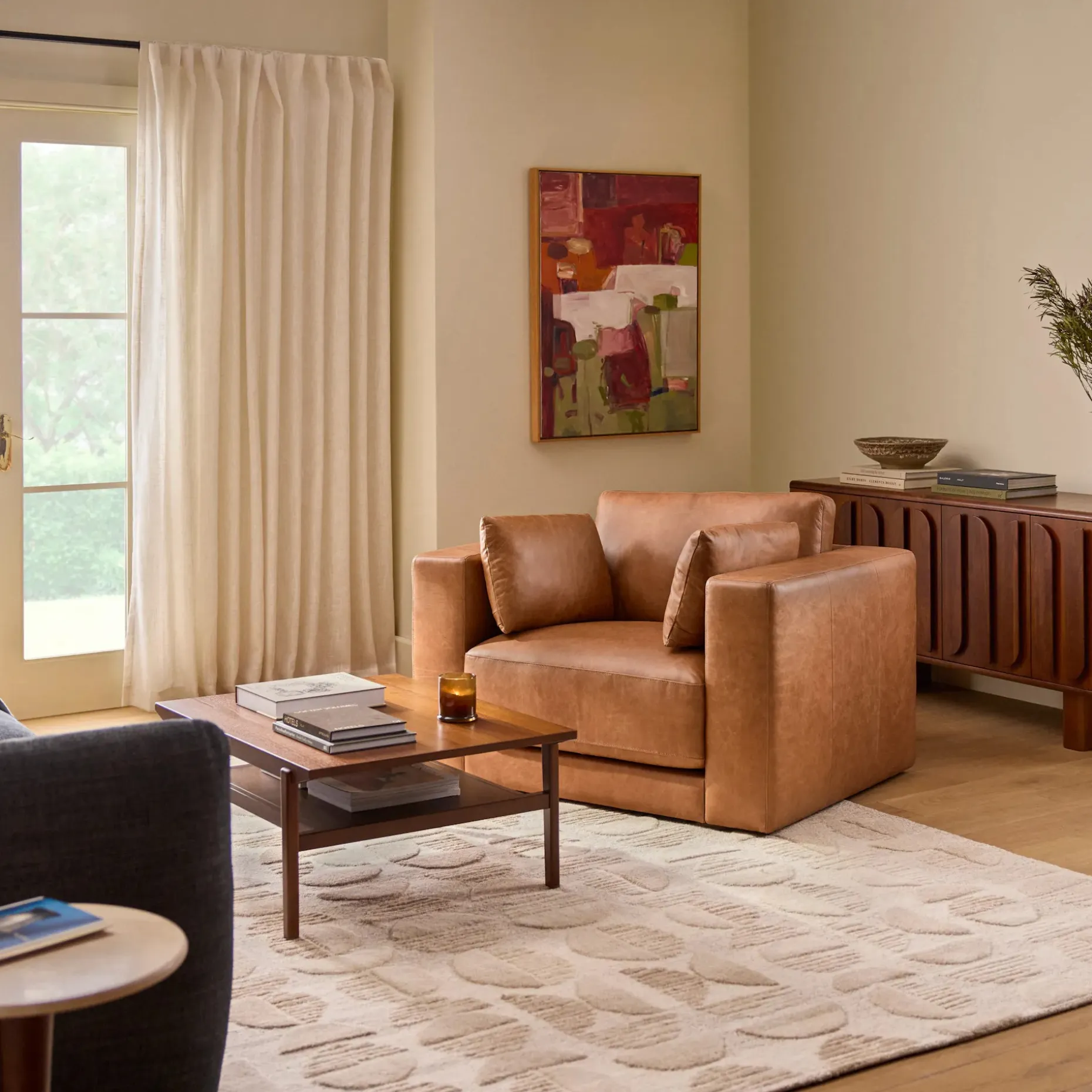Whitmore 50" Leather Lounge Chair - Salerno Tan