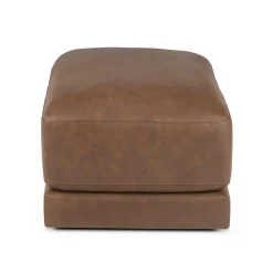 Whitmore 33" Leather Ottoman - Lucia Brown