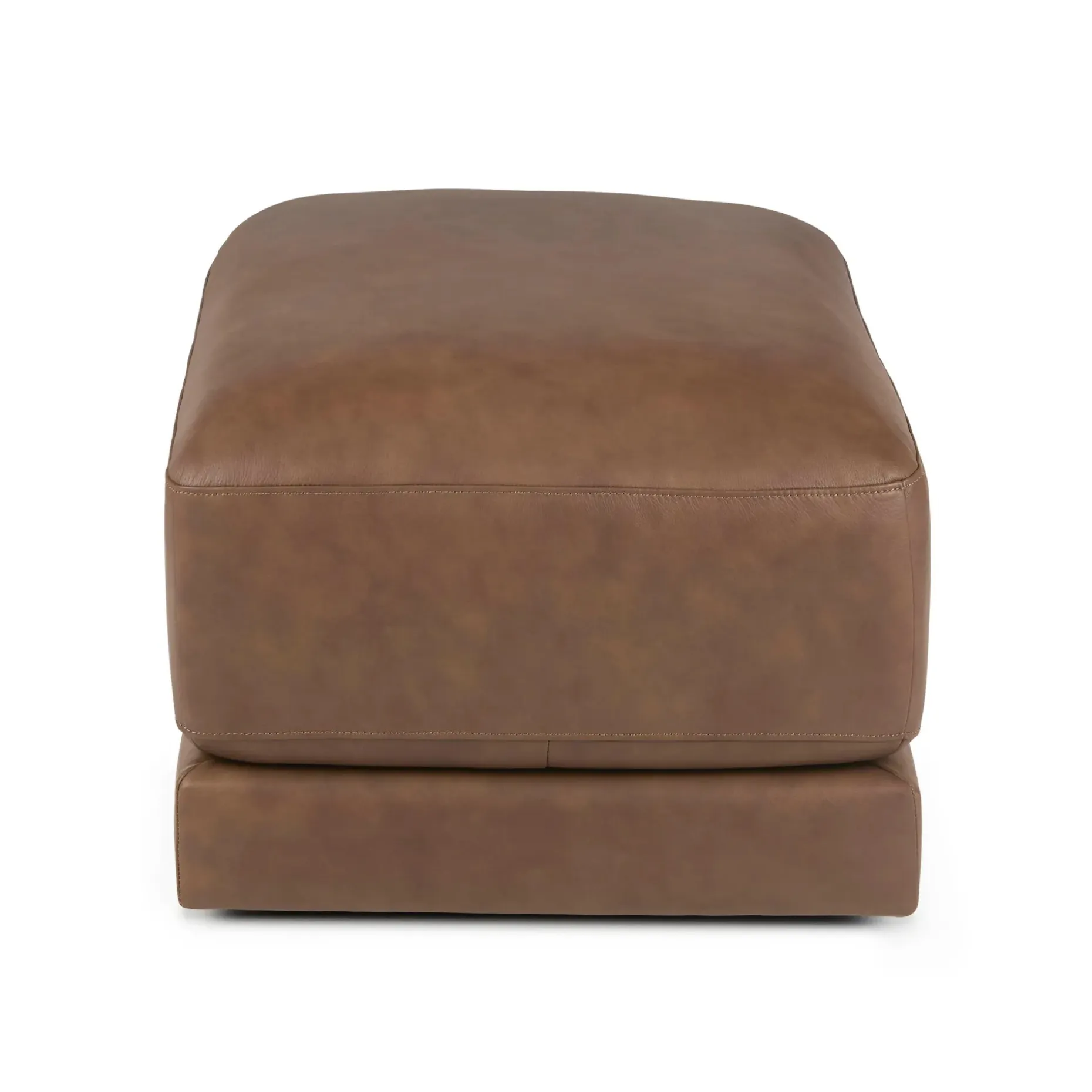 Whitmore 33" Leather Ottoman - Lucia Brown