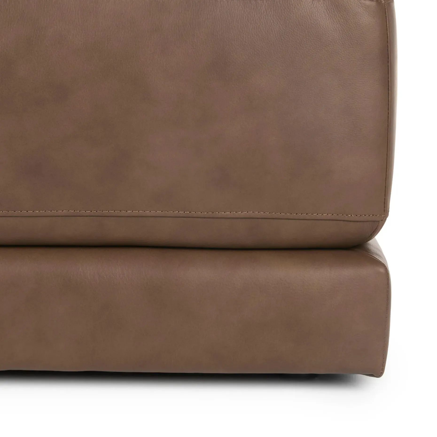 Whitmore 33" Leather Ottoman - Lucia Brown