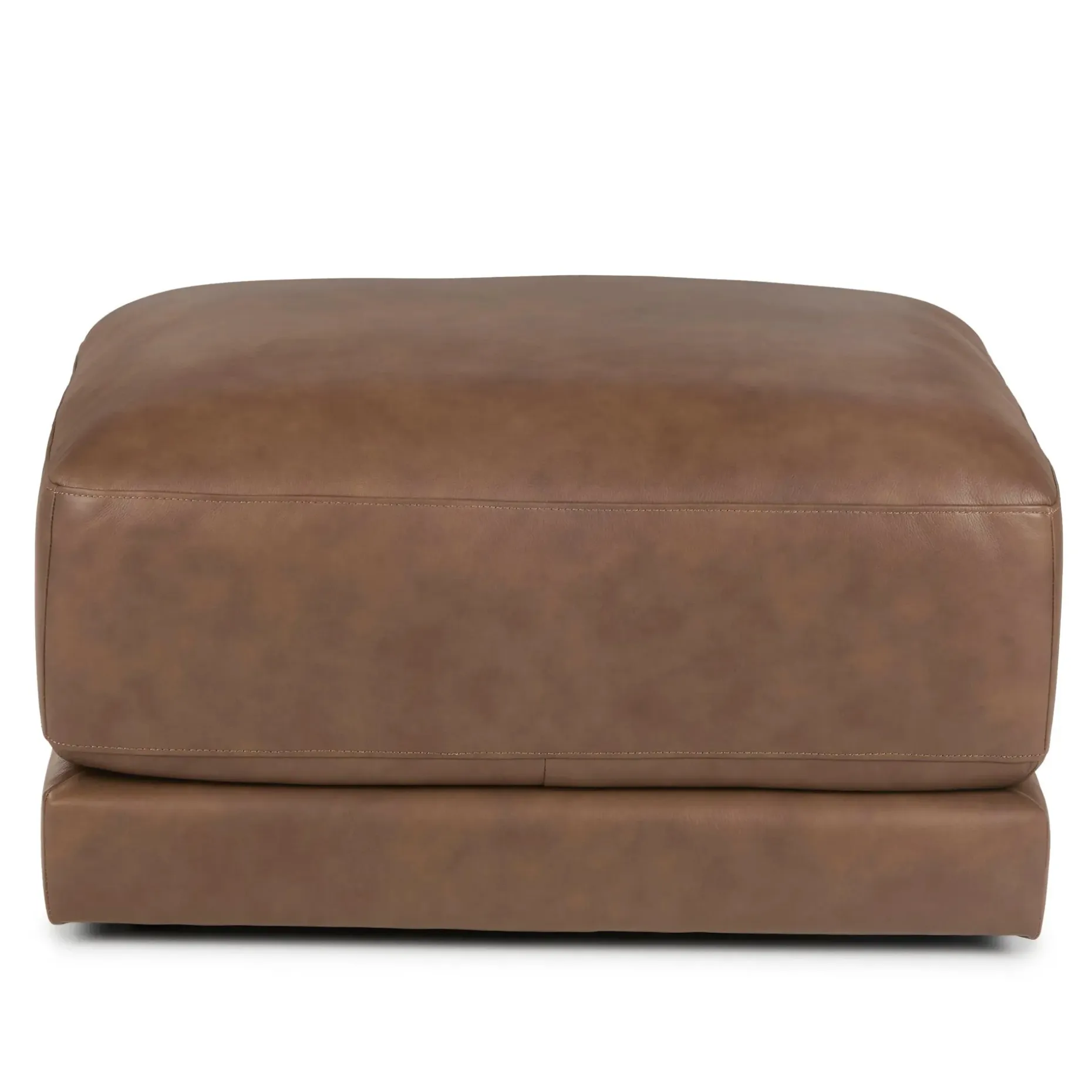 Whitmore 33" Leather Ottoman - Lucia Brown