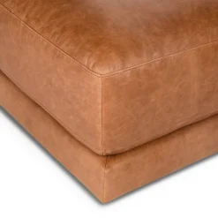 Whitmore 33" Leather Ottoman - Salerno Tan