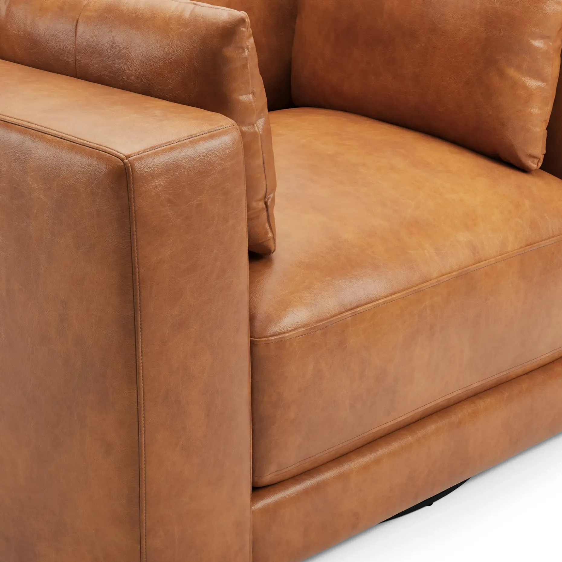 Whitmore 50" Leather Swivel Lounge Chair - Salerno Tan