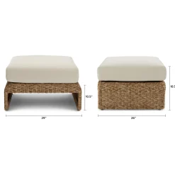 Willa 107.25" Outdoor Wicker Corner Sectional Set - Dravite Ivory