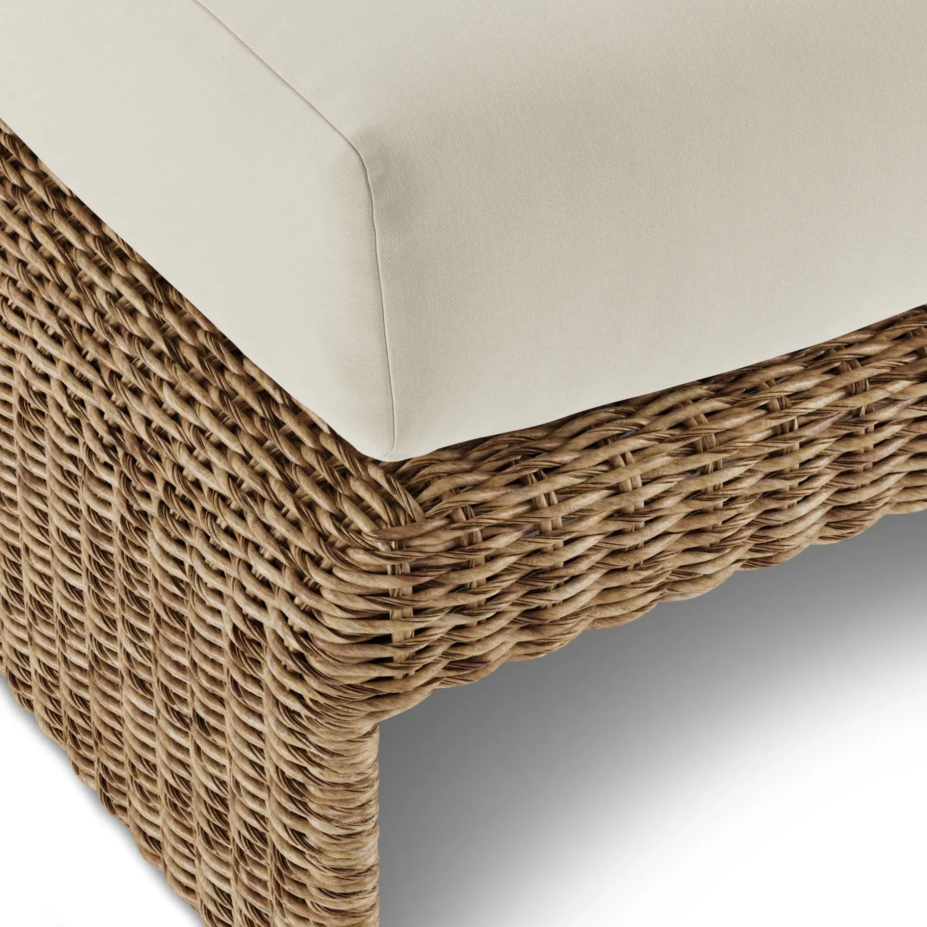 Willa 107.25" Outdoor Wicker Corner Sectional Set - Dravite Ivory