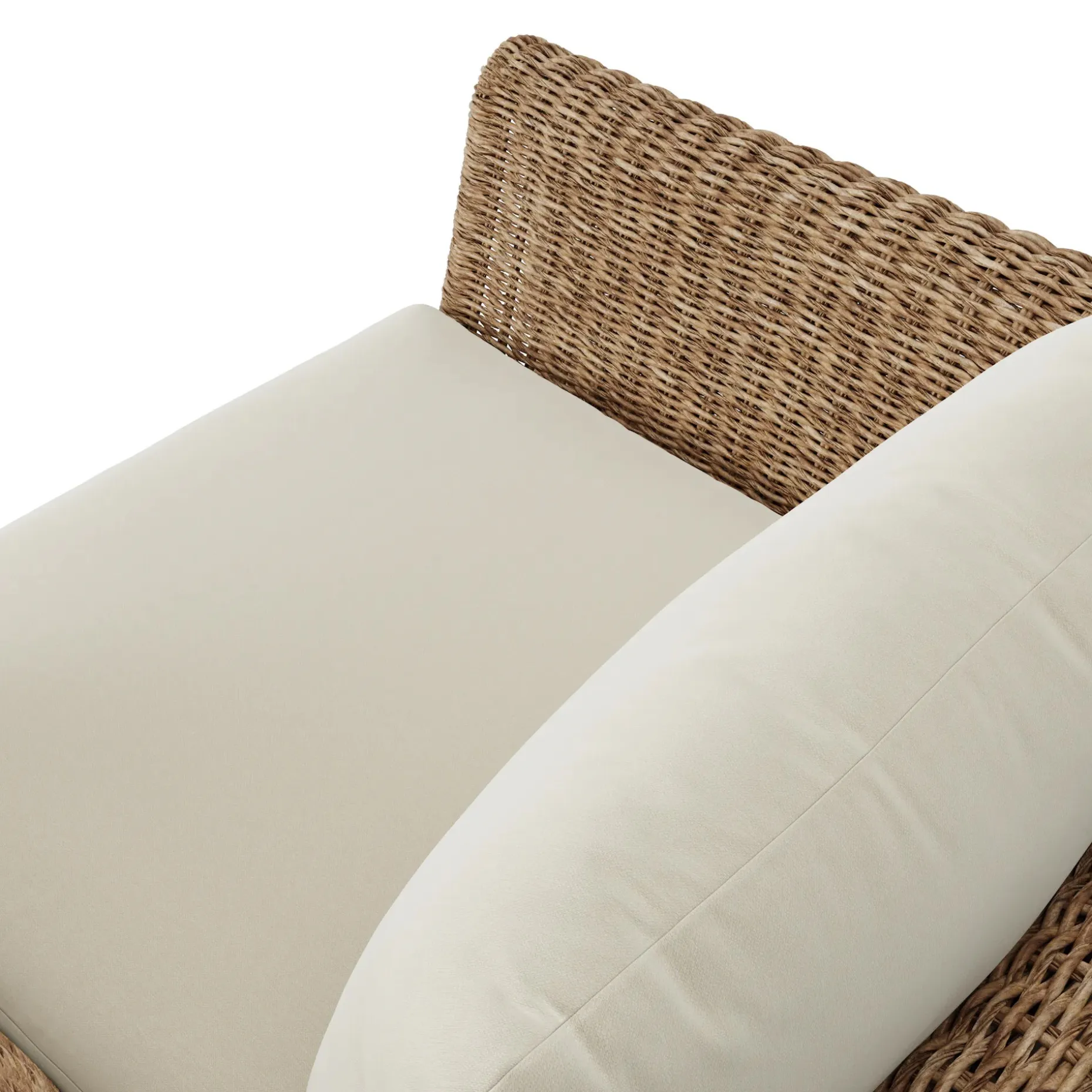 Willa 38" Outdoor Wicker Lounge Chair - Dravite Ivory