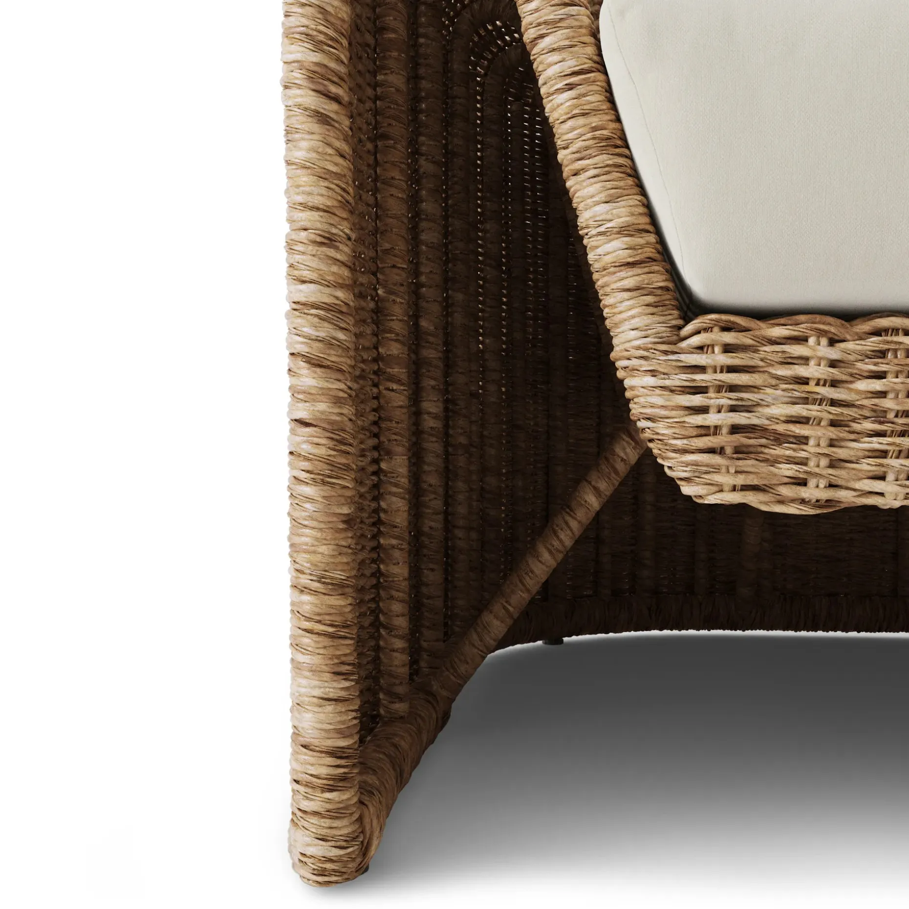 Willa 38" Outdoor Wicker Lounge Chair - Dravite Ivory
