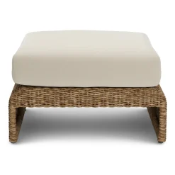 Willa 28.5" Outdoor Wicker Ottoman - Dravite Ivory