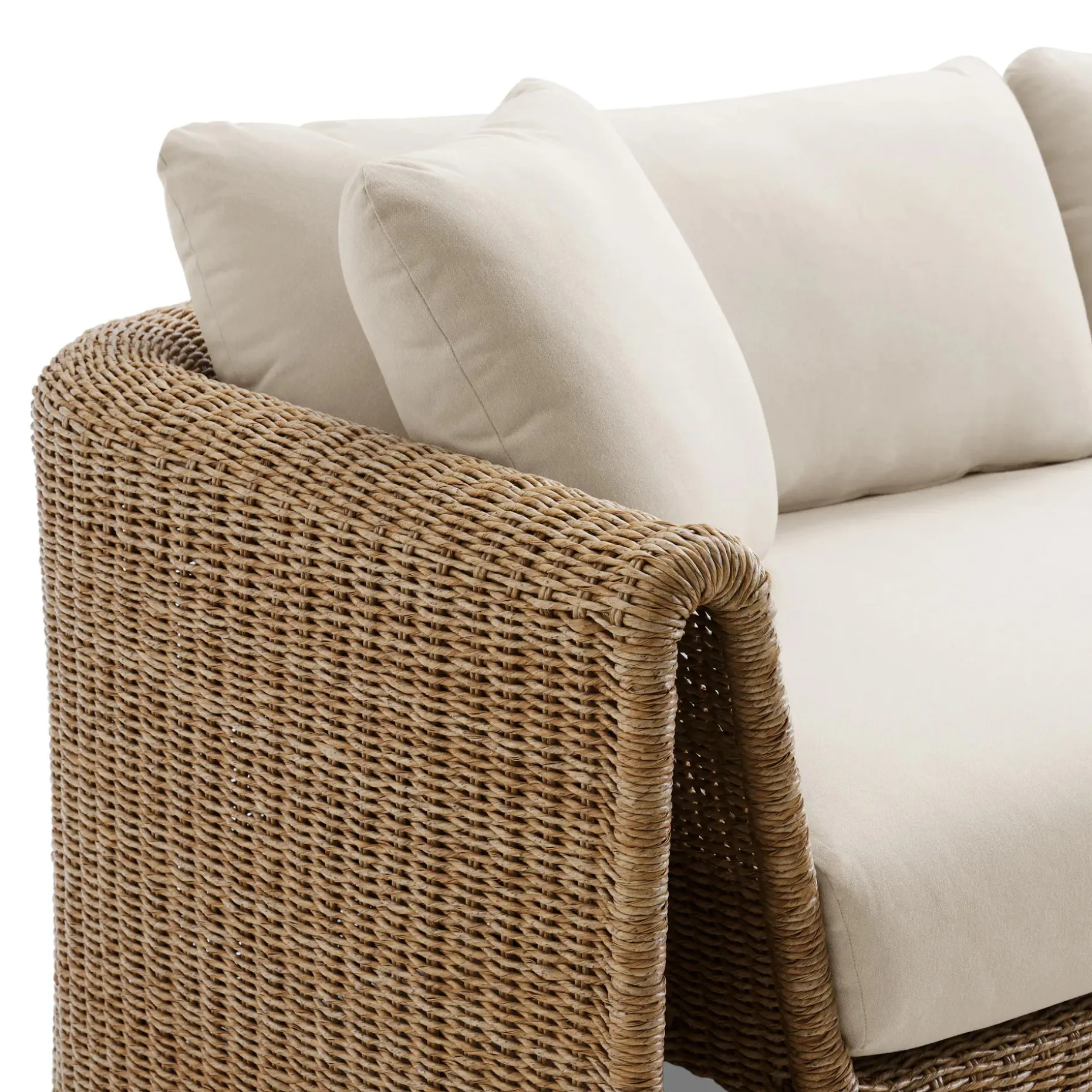 Willa 80" Outdoor Wicker Sofa - Dravite Ivory