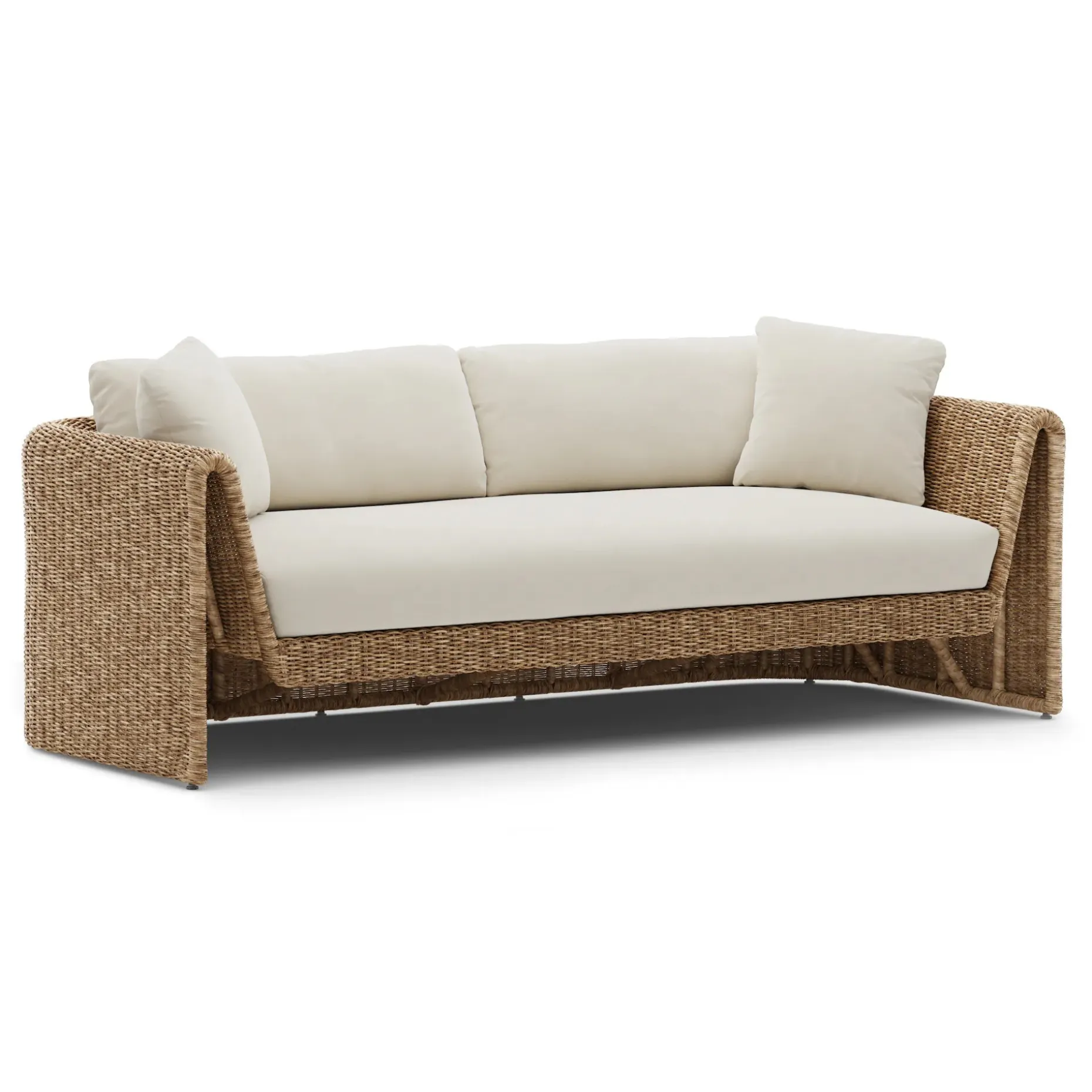 Willa 80" Outdoor Wicker Sofa Set - Dravite Ivory