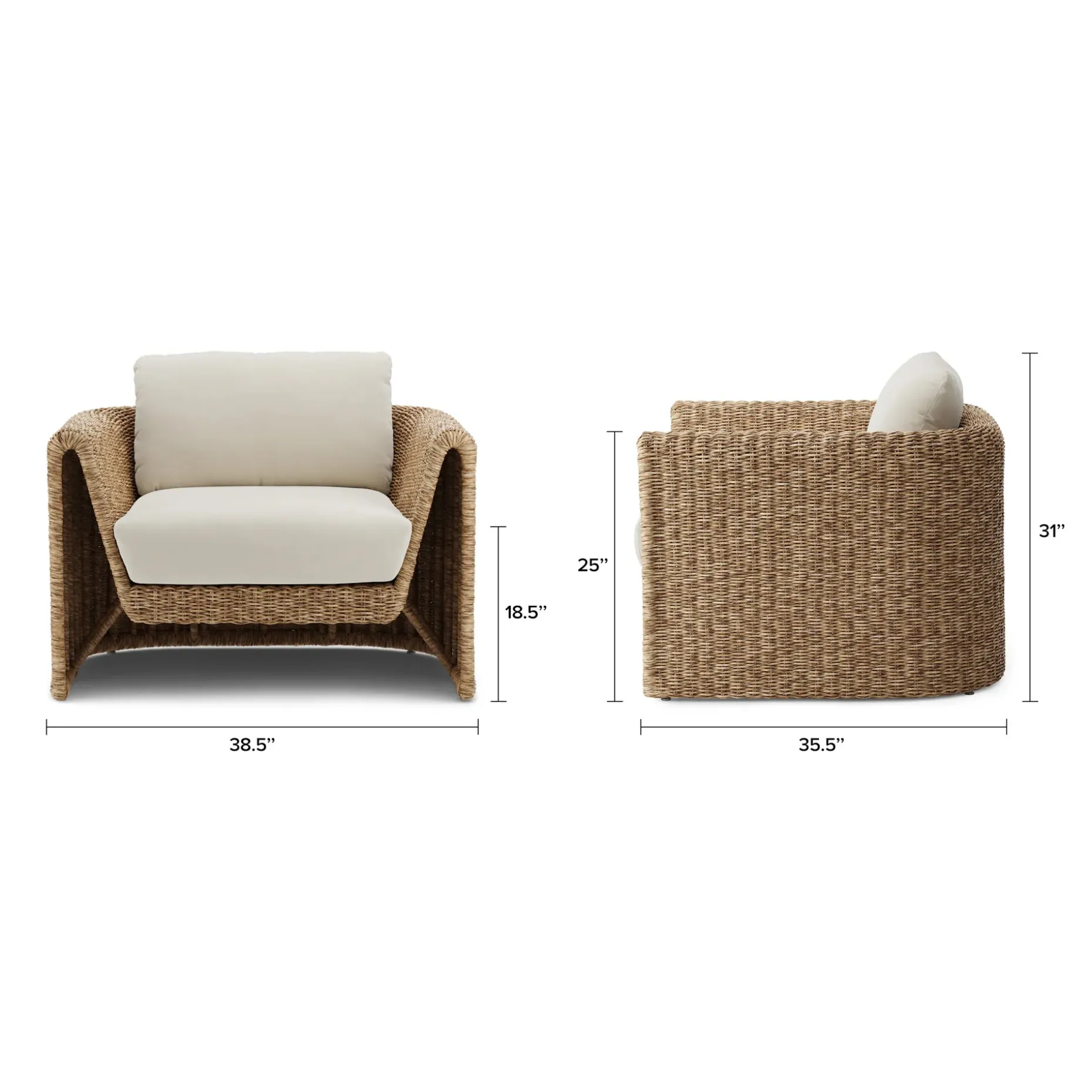 Willa 80" Outdoor Wicker Sofa Set - Dravite Ivory