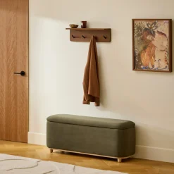 Williams 24" Shelf and Coat Rack - Black and Walnut