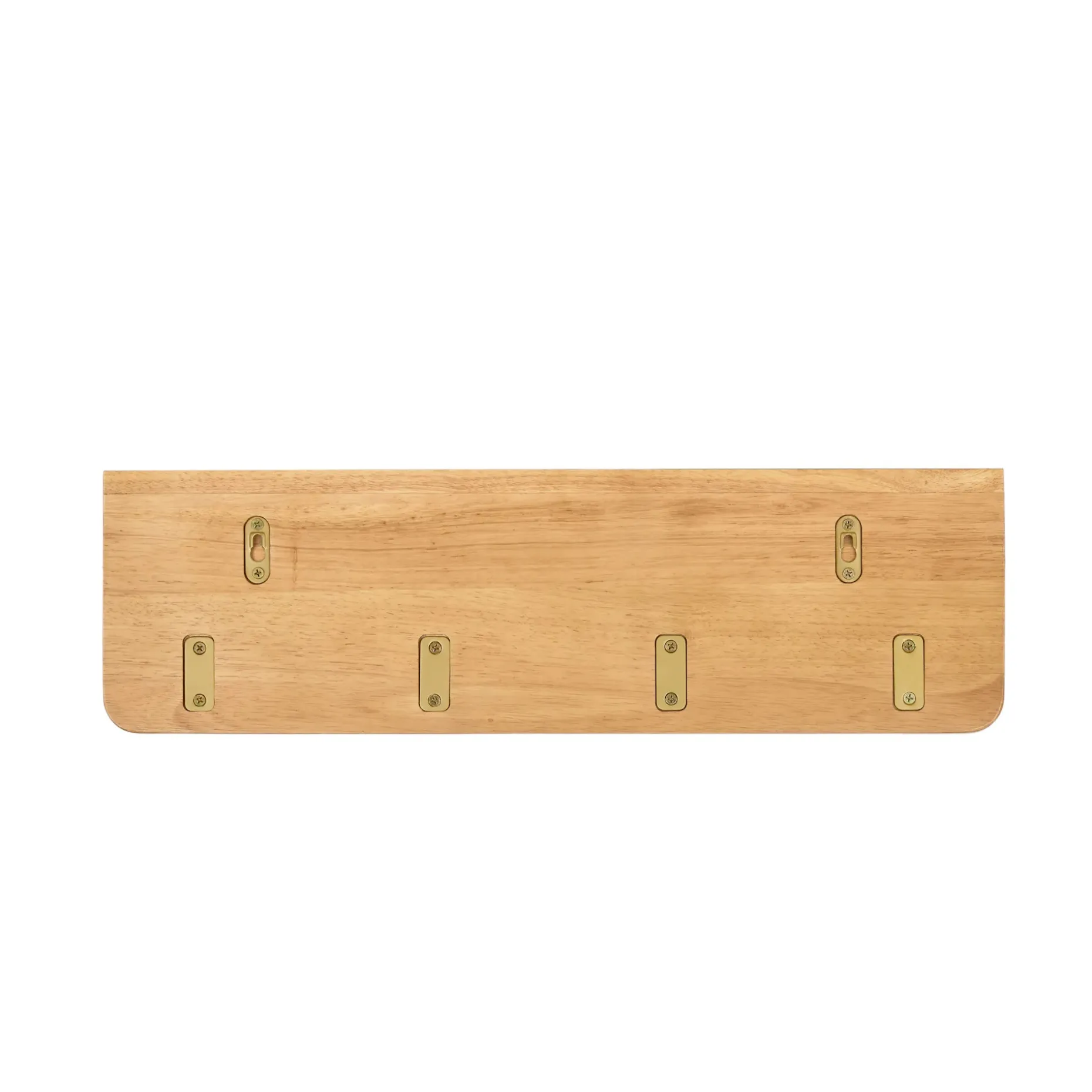 Williams 24" Shelf and Coat Rack - Brass and Oak