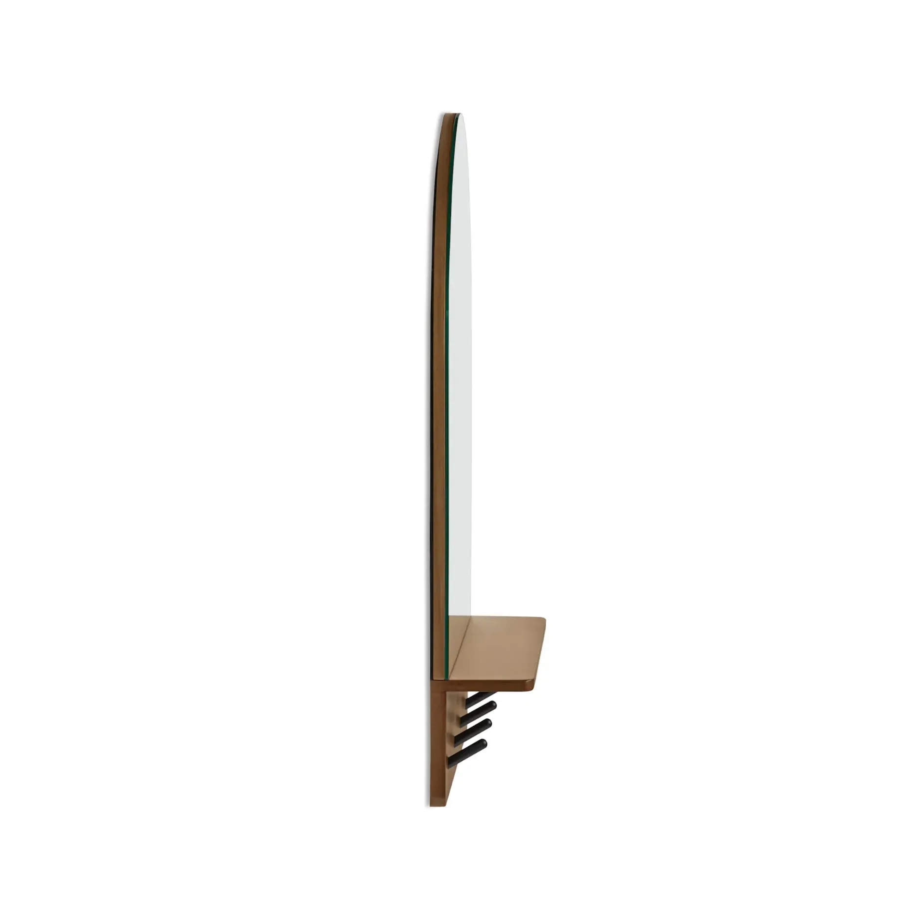 Williams 24" Shelf, Coat Rack, and Mirror - Black and Walnut