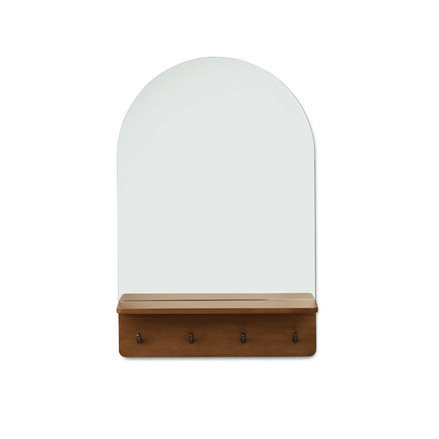Williams 24" Shelf, Coat Rack, and Mirror - Black and Walnut