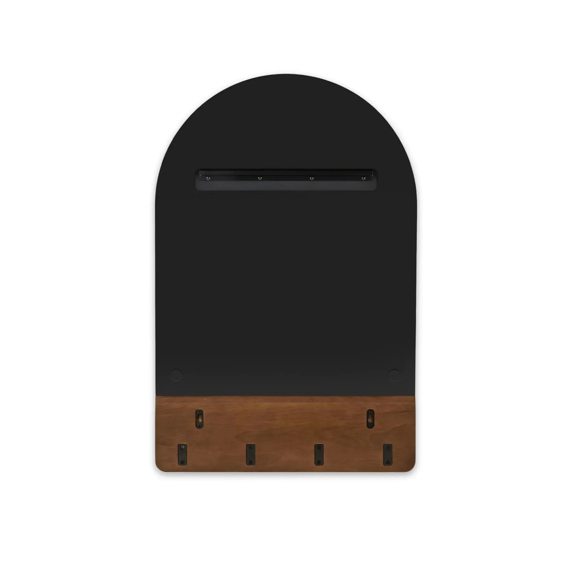 Williams 24" Shelf, Coat Rack, and Mirror - Black and Walnut