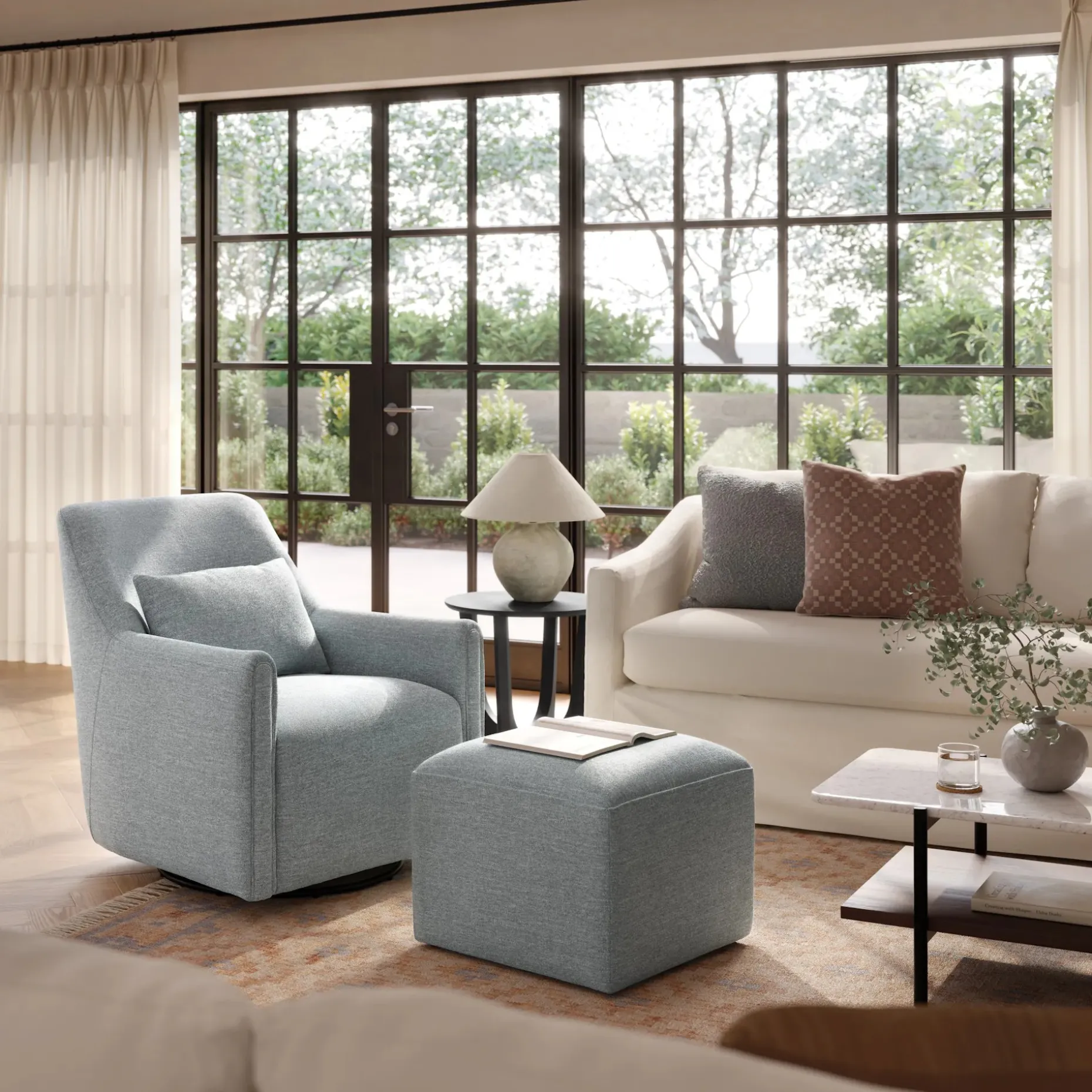 Winslow 21.25" Ottoman - Harbor Gray