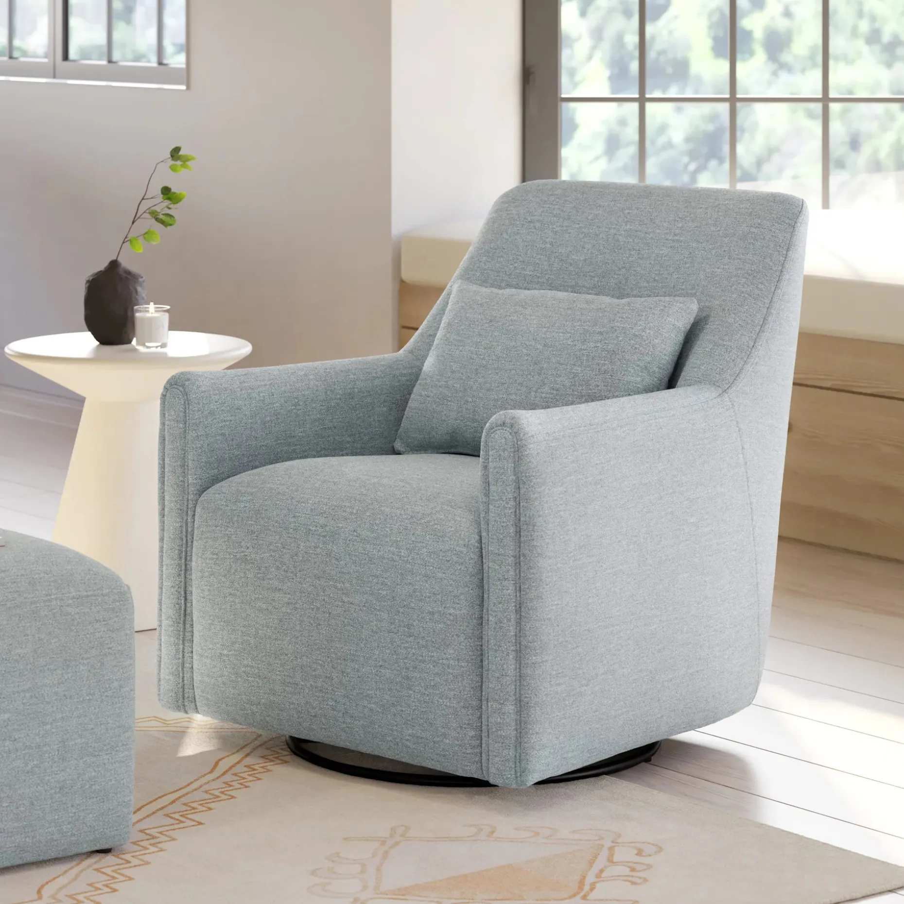 Winslow 29.5" Swivel Glider Chair - Harbor Gray