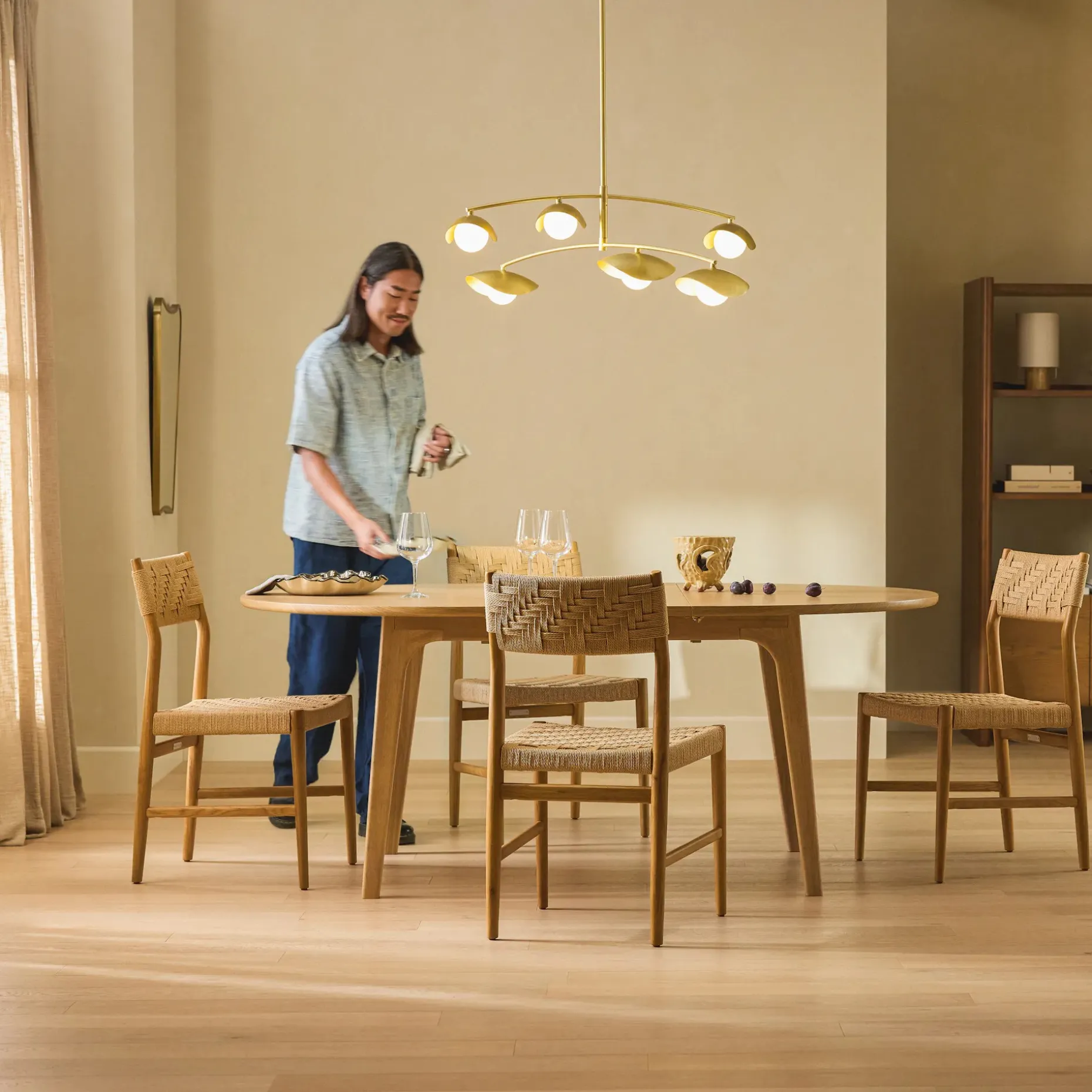 Wosla Corded Dining Chair - Oak