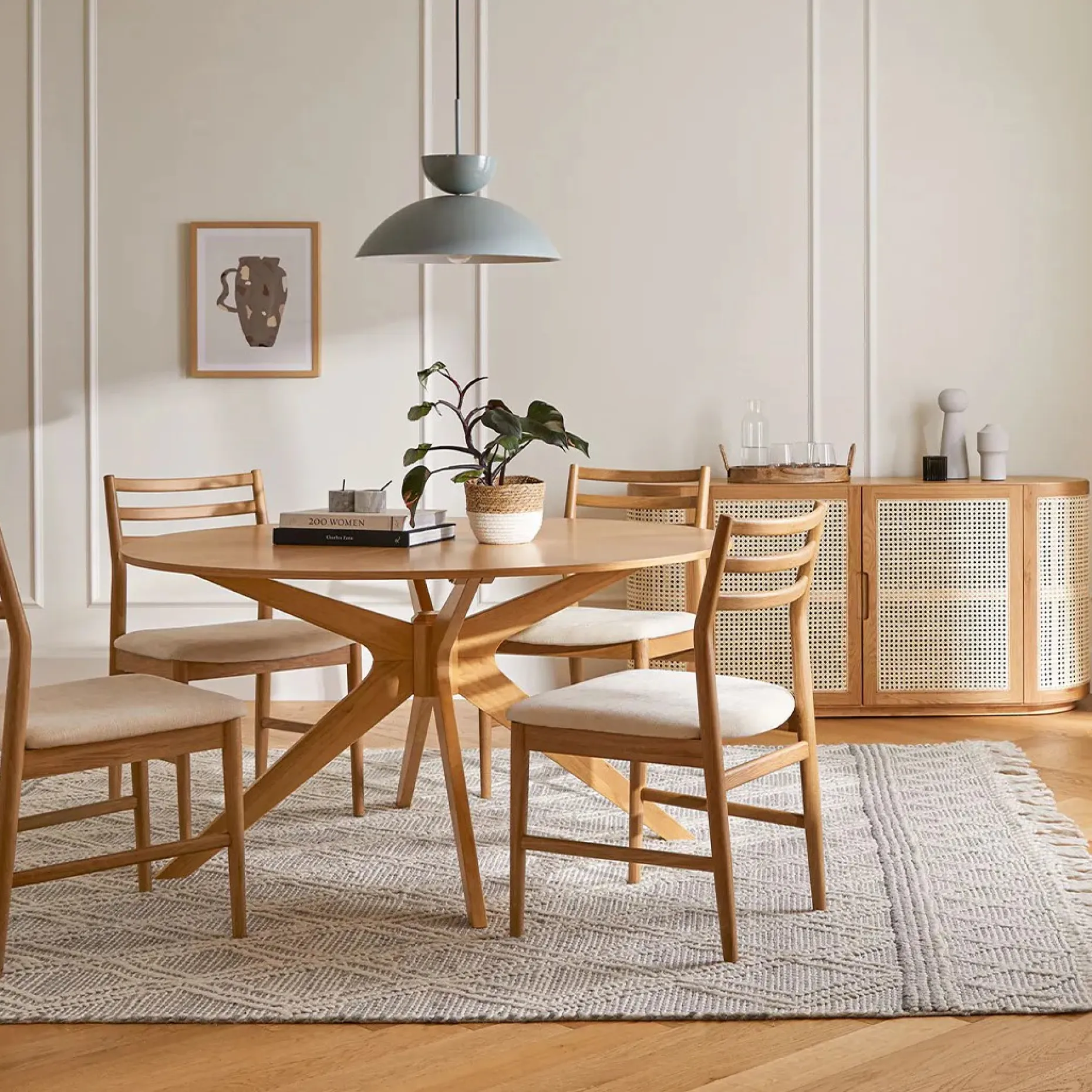 Wosla Dining Chair - Oak and Bristol Ivory