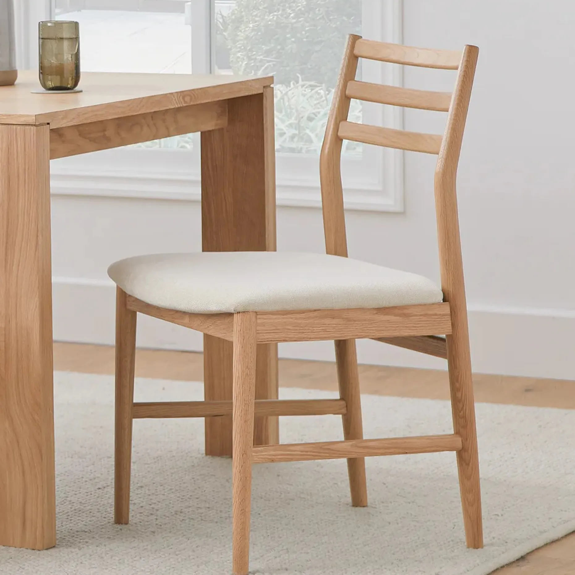 Wosla Dining Chair - Oak and Bristol Ivory