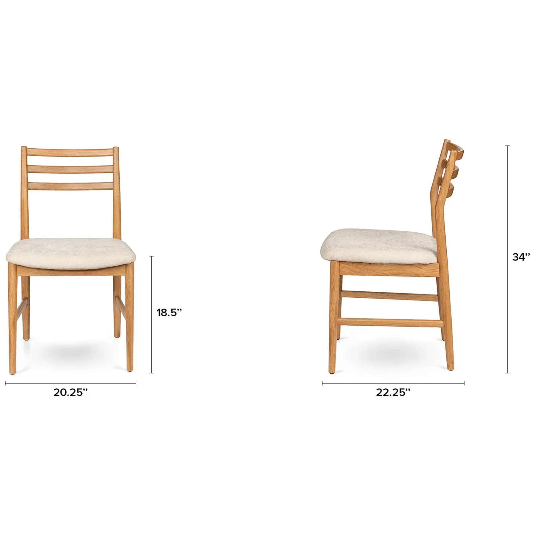 Wosla Dining Chair - Oak and Bristol Ivory