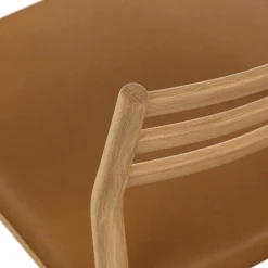 Wosla Leather Dining Chair - Oak and Taos Tan