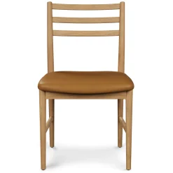 Wosla Leather Dining Chair - Oak and Taos Tan