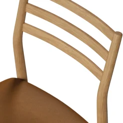 Wosla Leather Dining Chair - Oak and Taos Tan