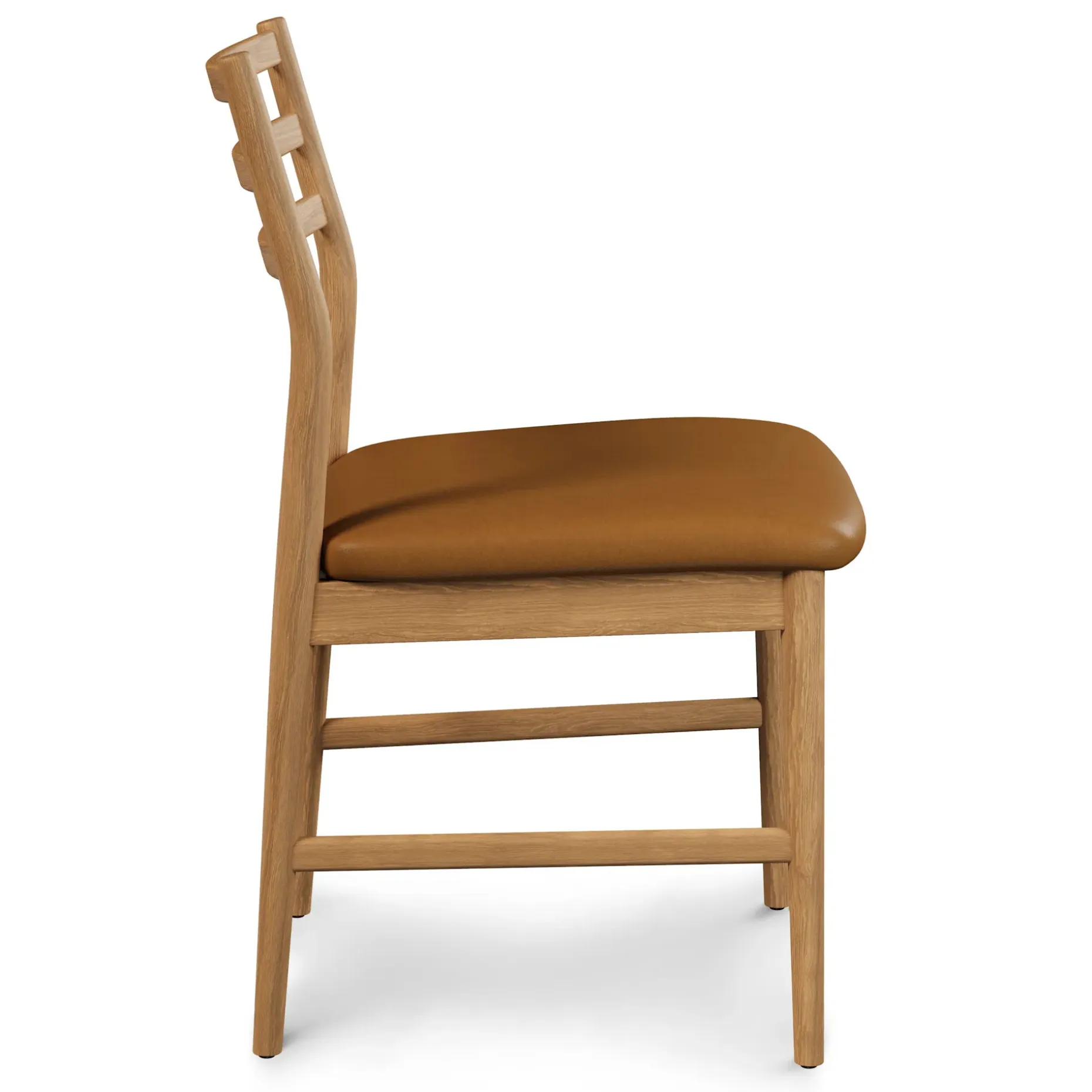 Wosla Leather Dining Chair - Oak and Taos Tan