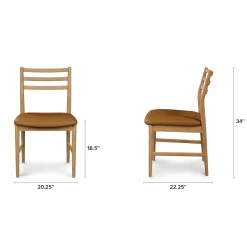 Wosla Leather Dining Chair - Oak and Taos Tan
