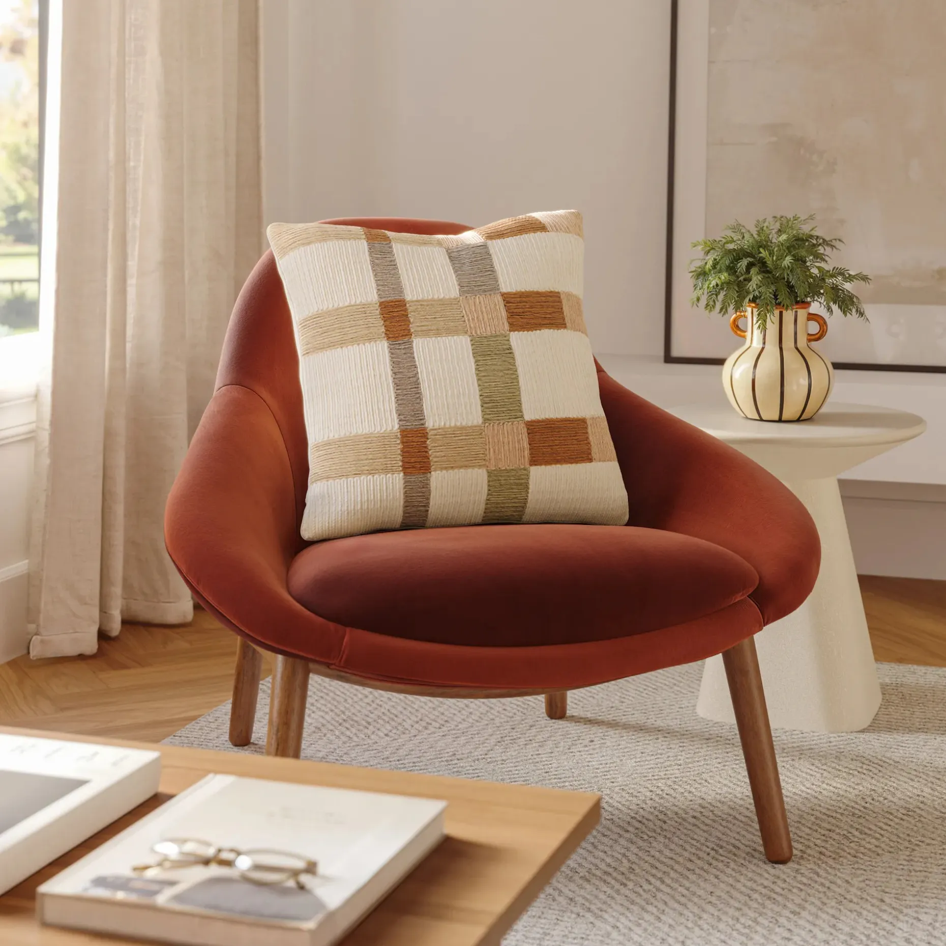 Wren Large Pillow - Ivory Multi