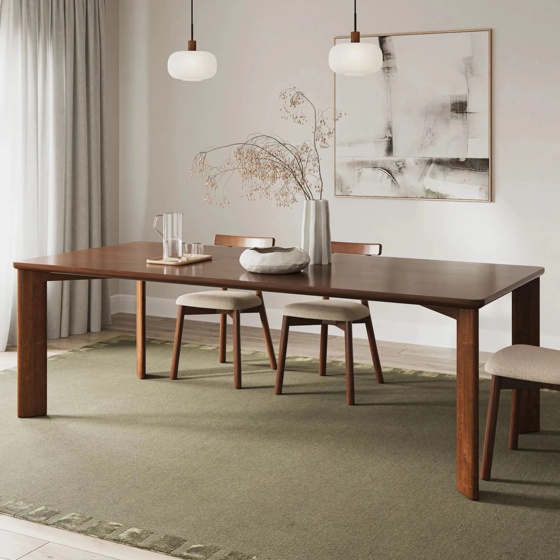 Yarik 92" Dining Table - Walnut