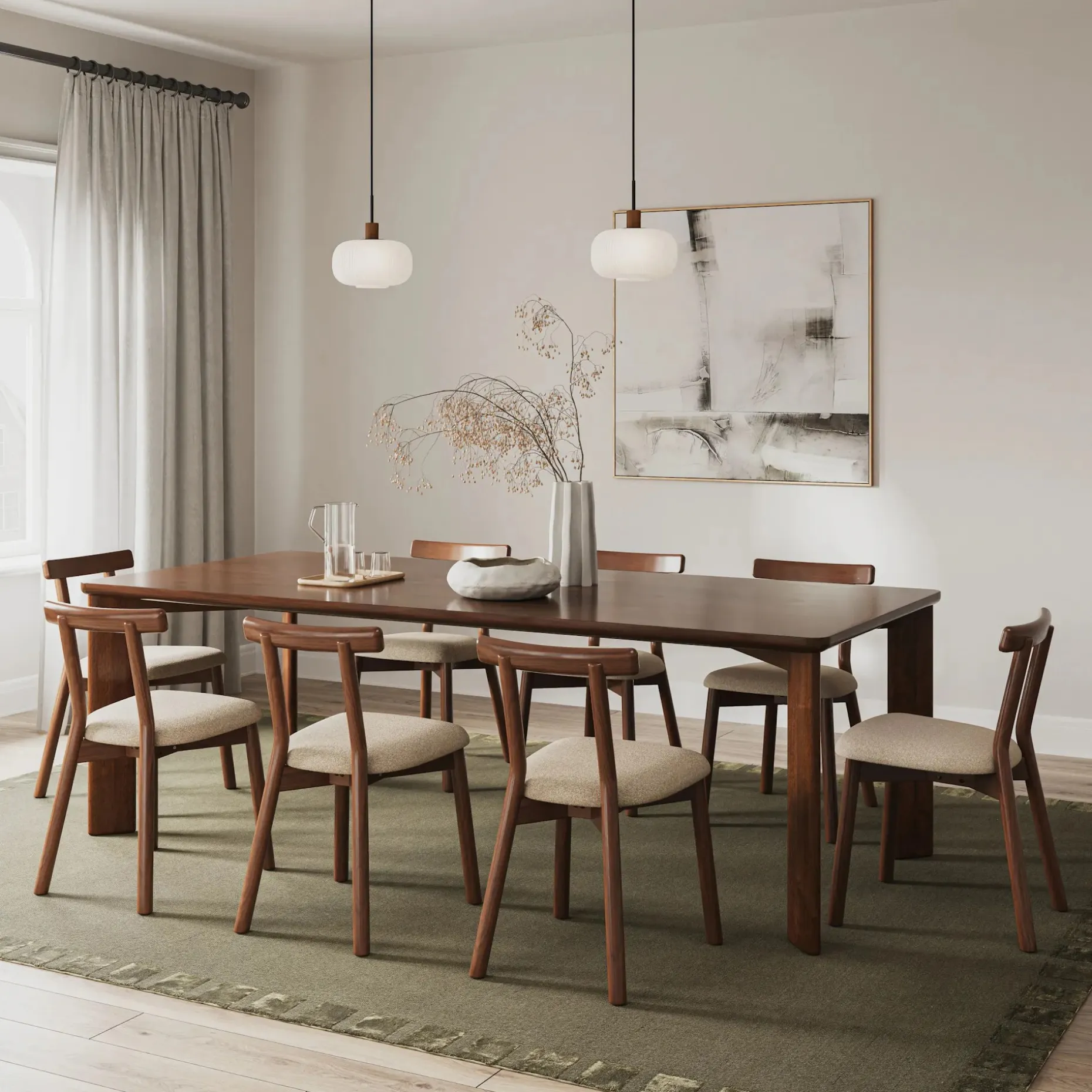 Yarik 92" Dining Table - Walnut