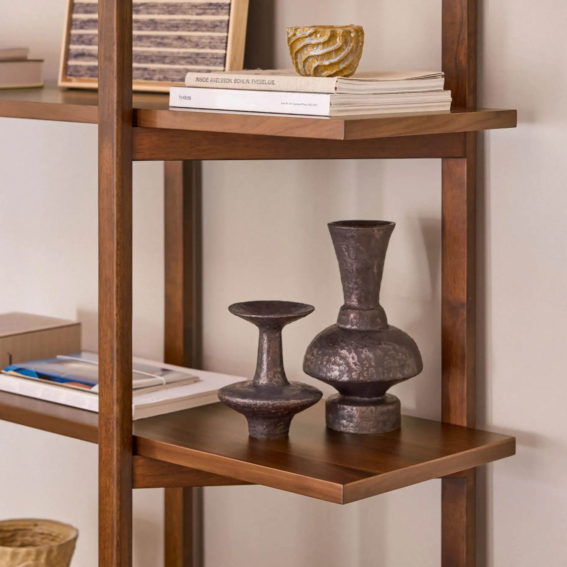 Zander 75" Shelving Unit - Walnut
