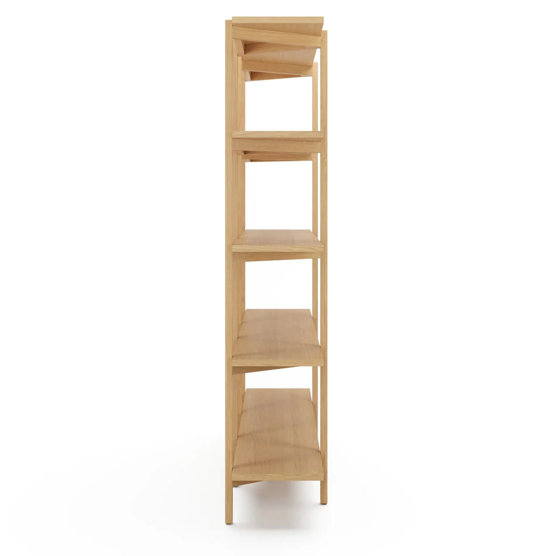 Zander 75" Shelving Unit - White Oak