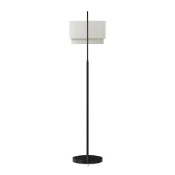 Zebu Large Linen Floor Lamp - Black