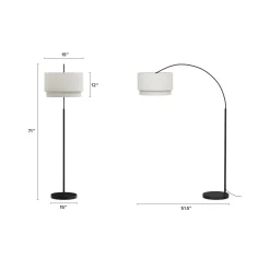 Zebu Large Linen Floor Lamp - Black